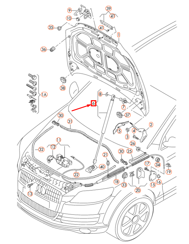 NEW AUDI Q7 4L FRONT BONNET GAS FILLED STRUT 4L0823359 ORIGINAL