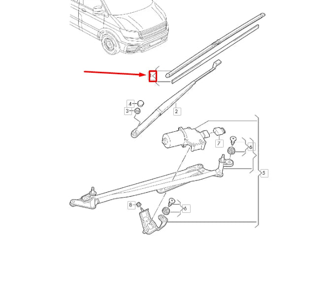 NEW VW CRAFTER SZ MK2 FRONT WINDSHIELD WIPER BLADES SET LHD 7C1998002A ORIGINAL