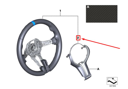 NEW BMW X6 F16, F86 STEERING WHEEL MECHANISM TRIM 32302347841 2347841 ORIGINAL