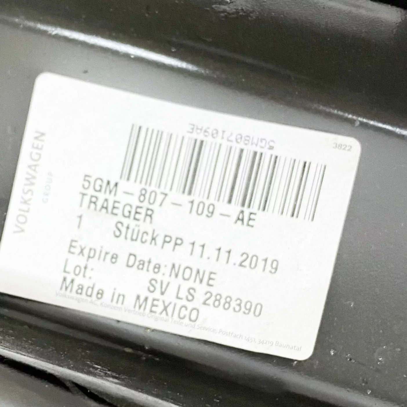 NEW VOLKSWAGEN GOLF MK7 FRONT SIDE BUMPER REINFORCEMENT BAR 5GM807109AE ORIGINAL