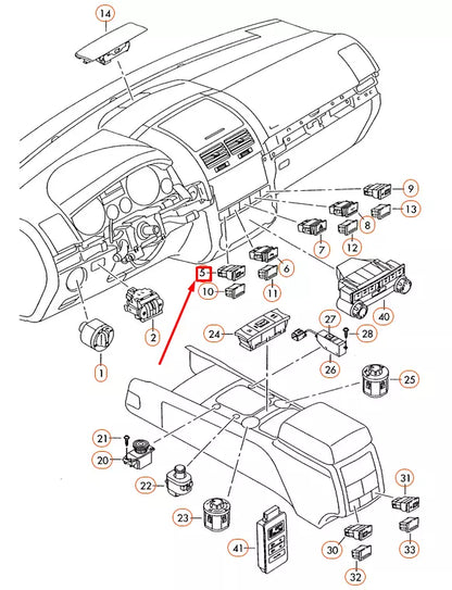 NEW VOLKSWAGEN TOUAREG 7L LEFT SEAT HEATER SWITCH 7L6963563B3X1