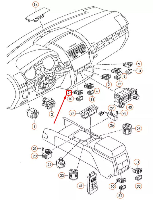 NEW VOLKSWAGEN TOUAREG 7L LEFT SEAT HEATER SWITCH 7L6963563B3X1