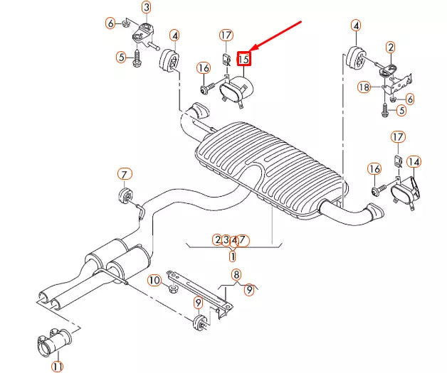 NEW AUDI TTRS 8J REAR RIGHT EXHAUST TAIL PIPE TRIM CHROME 8J0253684C ORIGINAL