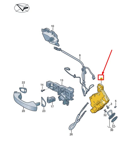 NEW VW GOLF CD MK8 REAR LEFT DOOR LOCK 5TA839015P ORIGINAL