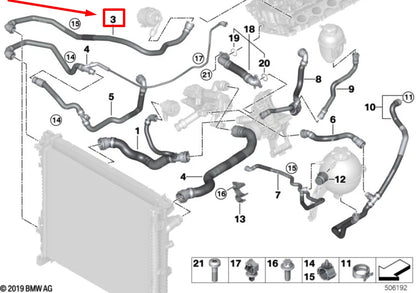 NEW BMW X6G06 ELECTRIC WATER PUMP HOSE 9894780 17129894780 ORIGINAL