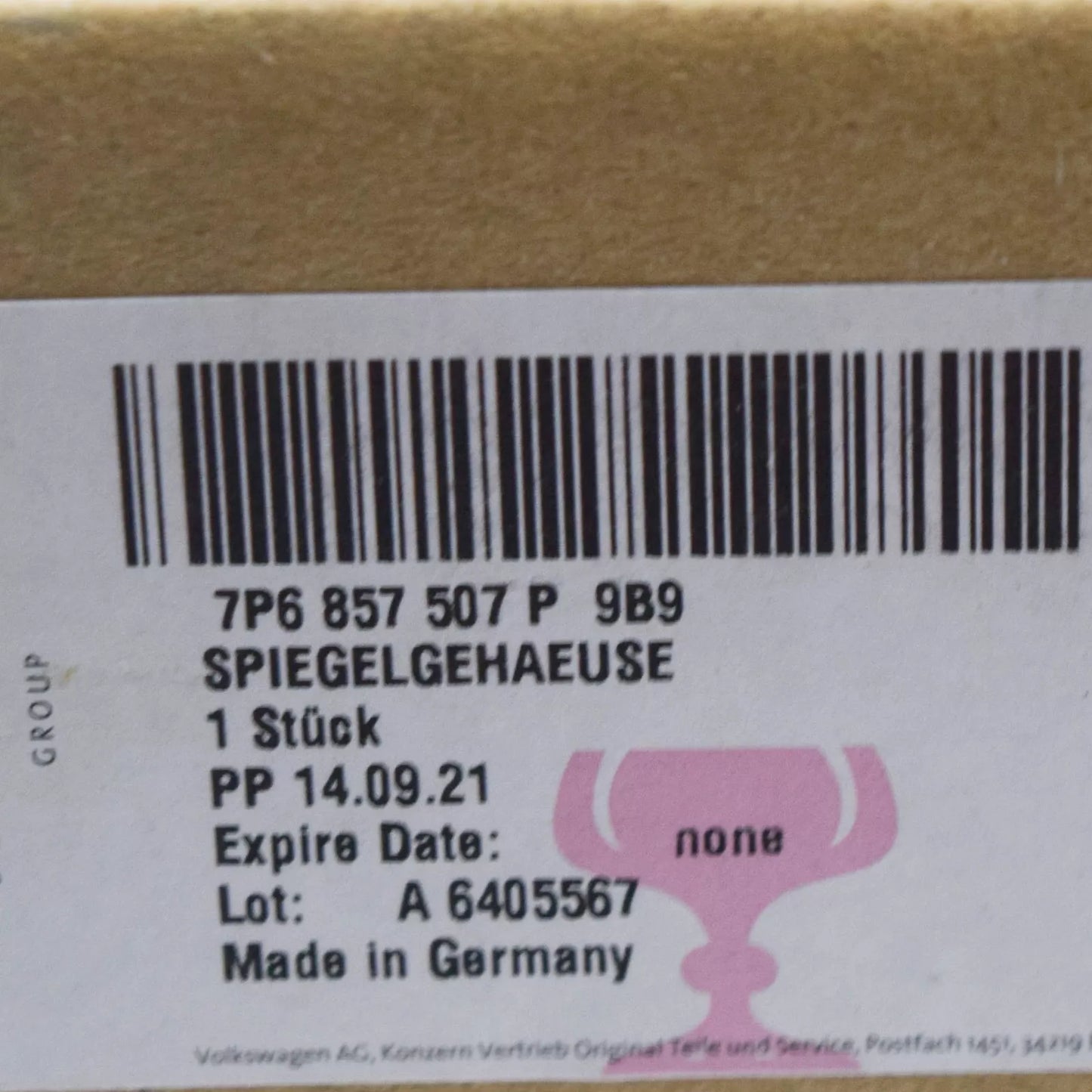 NEW VW TOUAREG 7P FRONT LEFT SIDE DOOR MIRROR HOUSING RHD 7P6857507P9B9 ORIGINAL