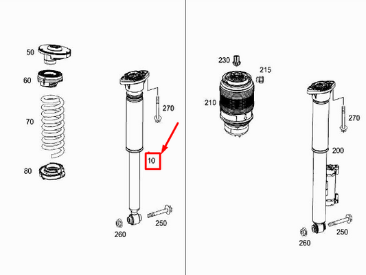new mercedes-benz c w205 rear right shock absorber a2053207201 original