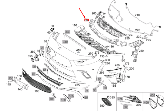 new mb a w177 front bumper center impact absorber a177885570064 original