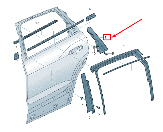 NEW AUDI E-TRON GEN RIGHT C-PILLAR TRIM 4KE839904 ORIGINAL