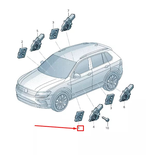 NEW VW TOURAN 5T FRONT RIGHT DOOR CONTROL UNIT 5Q0959592K ORIGINAL