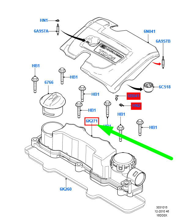 new ford c-max mk1 cylinder head cover oil separator assy 1479837 original