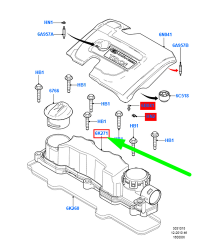 new ford c-max mk1 cylinder head cover oil separator assy 1479837 original