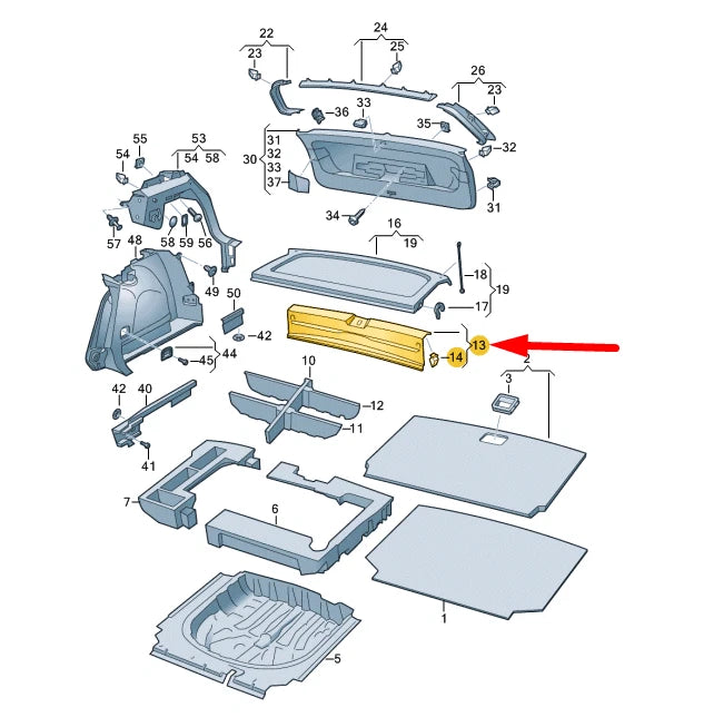 NEW VOLKSWAGEN GOLF MK8 TRUNK LOCK CARRIER TRIM 5H6863459B4PK
