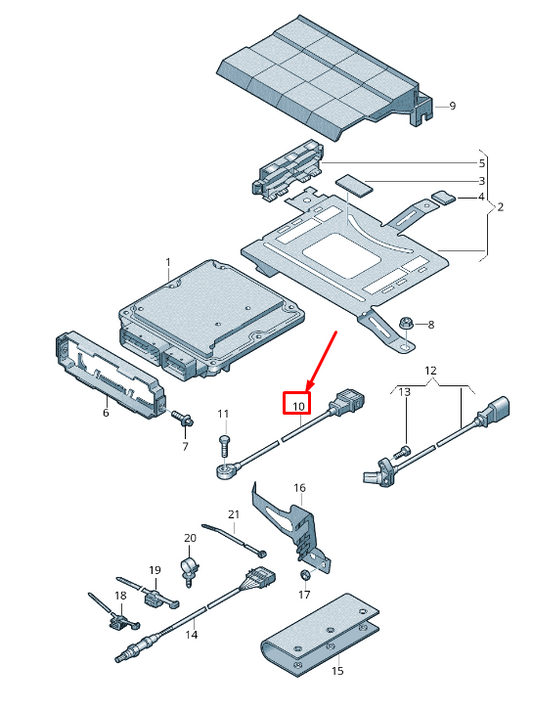 NEW AUDI RSQ3 8U KNOCK SENSOR WITH WIRING HARNESS 07K905377K ORIGINAL