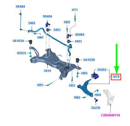 new ford kuga mk1 front left wishbone track control arm 1723324 original