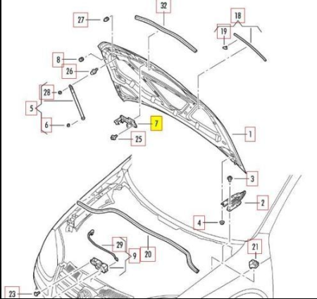 NEW VW GOLF IV 1J5 BONNET RELEASE LOCK LATCH MECHANISM 1K0823480 ORIGINAL