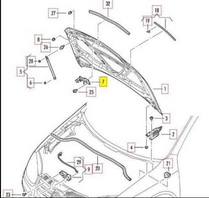 NEW VW GOLF IV 1J5 BONNET RELEASE LOCK LATCH MECHANISM 1K0823480 ORIGINAL