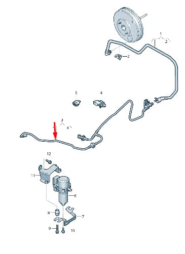 NEW VOLKSWAGEN POLO AW BRAKE PIPE VACUUM 2Q0612041AA ORIGINAL