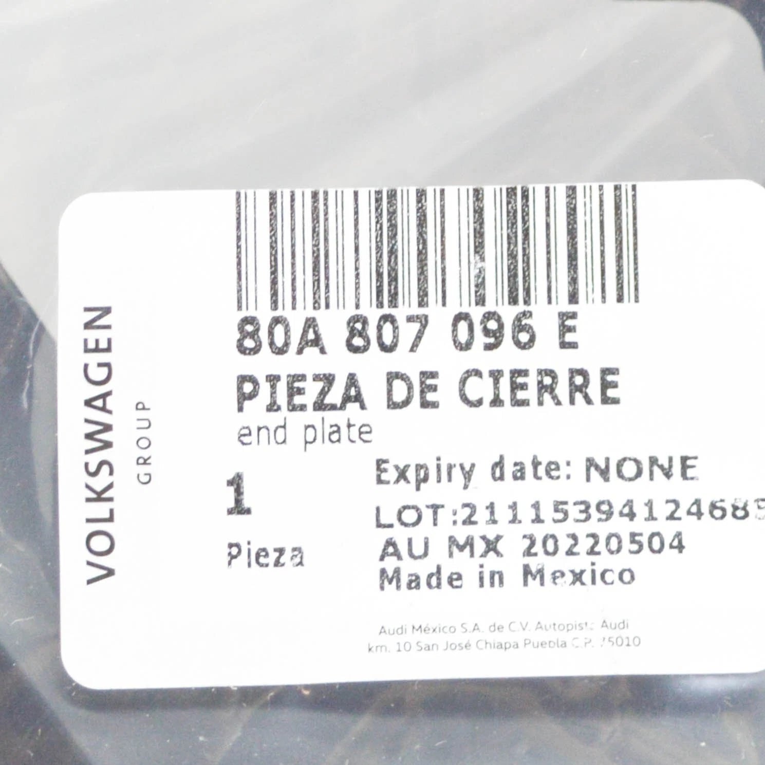 NEW AUDI Q5 FY FRONT BUMPER RIGHT CLOSING ELEMENT 80A807096E