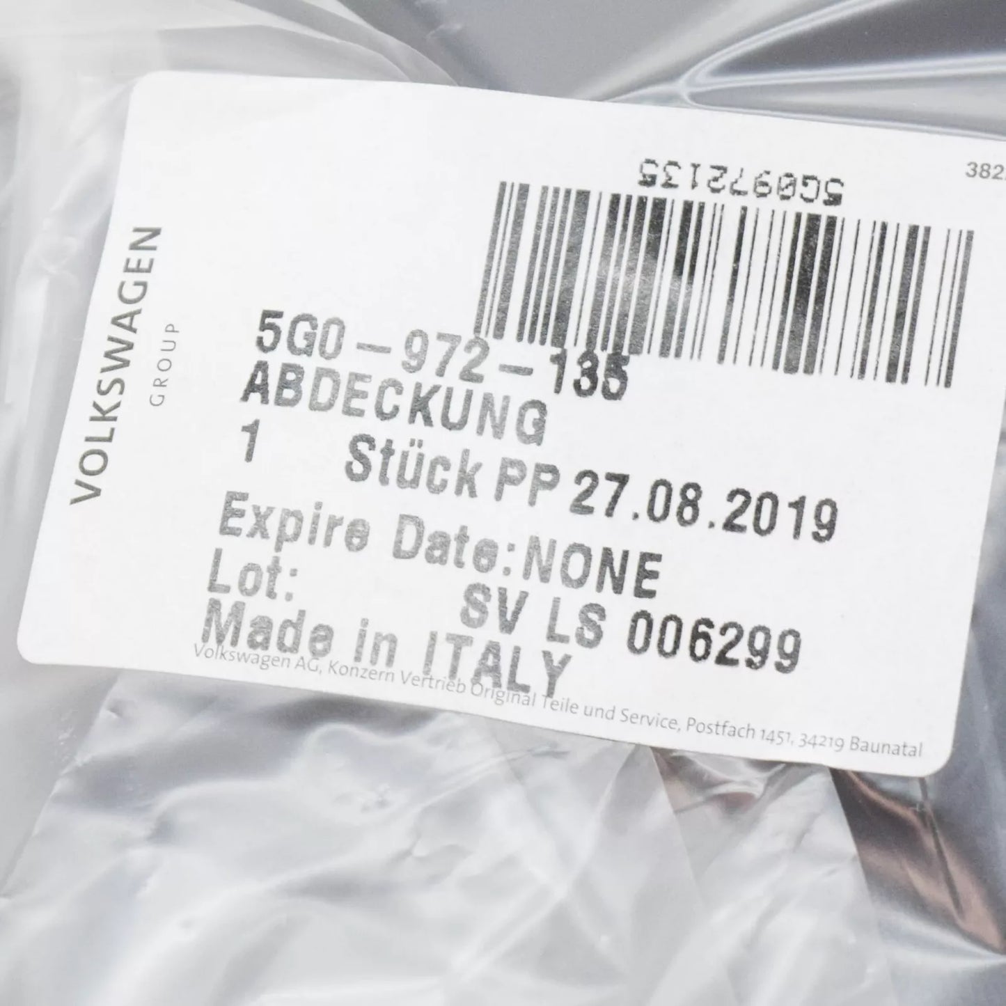 NEW VOLKSWAGEN GOLF 5G MK7 SOUND AMPLIFIER COVER 5G0972135 ORIGINAL