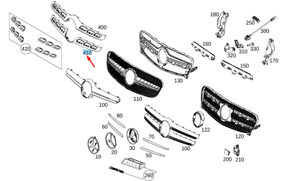 new mercedes-benz gla x156 radiator grille lower carrier a15688823009982