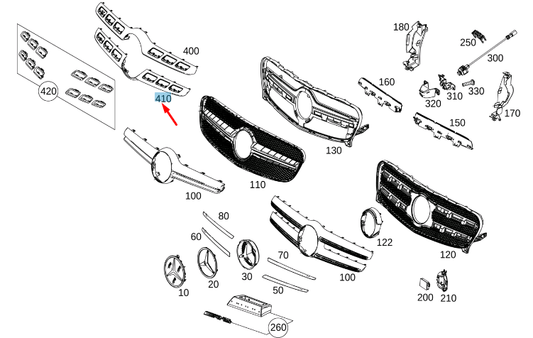 new mercedes-benz gla x156 radiator grille lower carrier a15688823009982