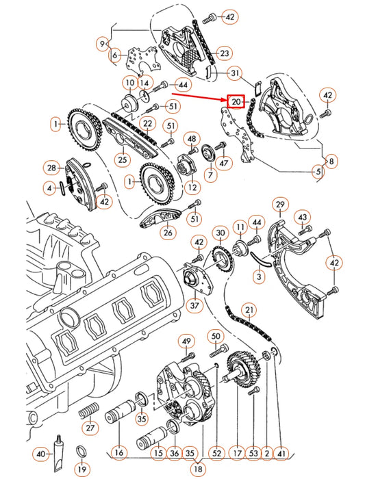 NEW AUDI A6 C6 LEFT CAMSHAFT TIMING CHAIN 06E109465AN