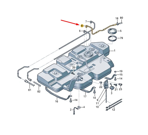 NEW VW TRANSPORTER VI T6 FUEL PIPE 7E0201355D
