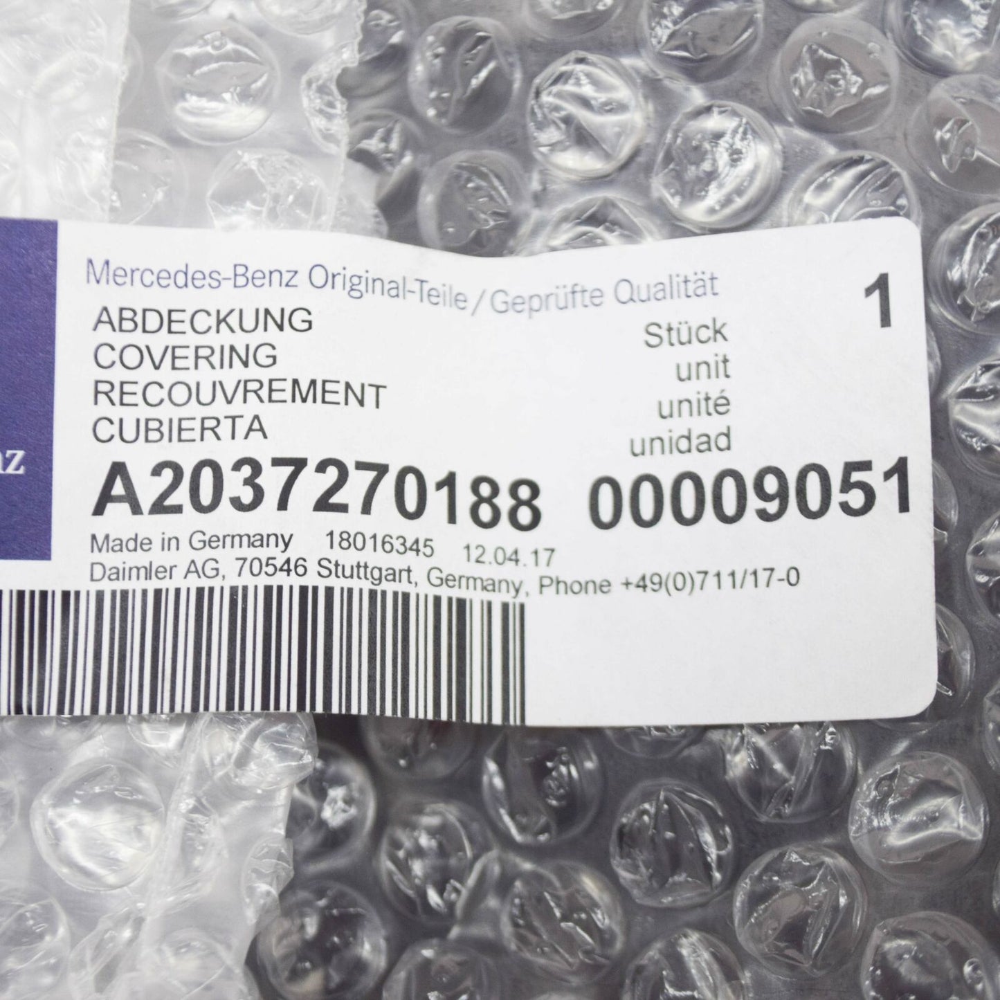 NEW MERCEDES-BENZ C W203 FRONT LEFT DOOR SPEAKER COVER A20372701889051 ORIGINAL