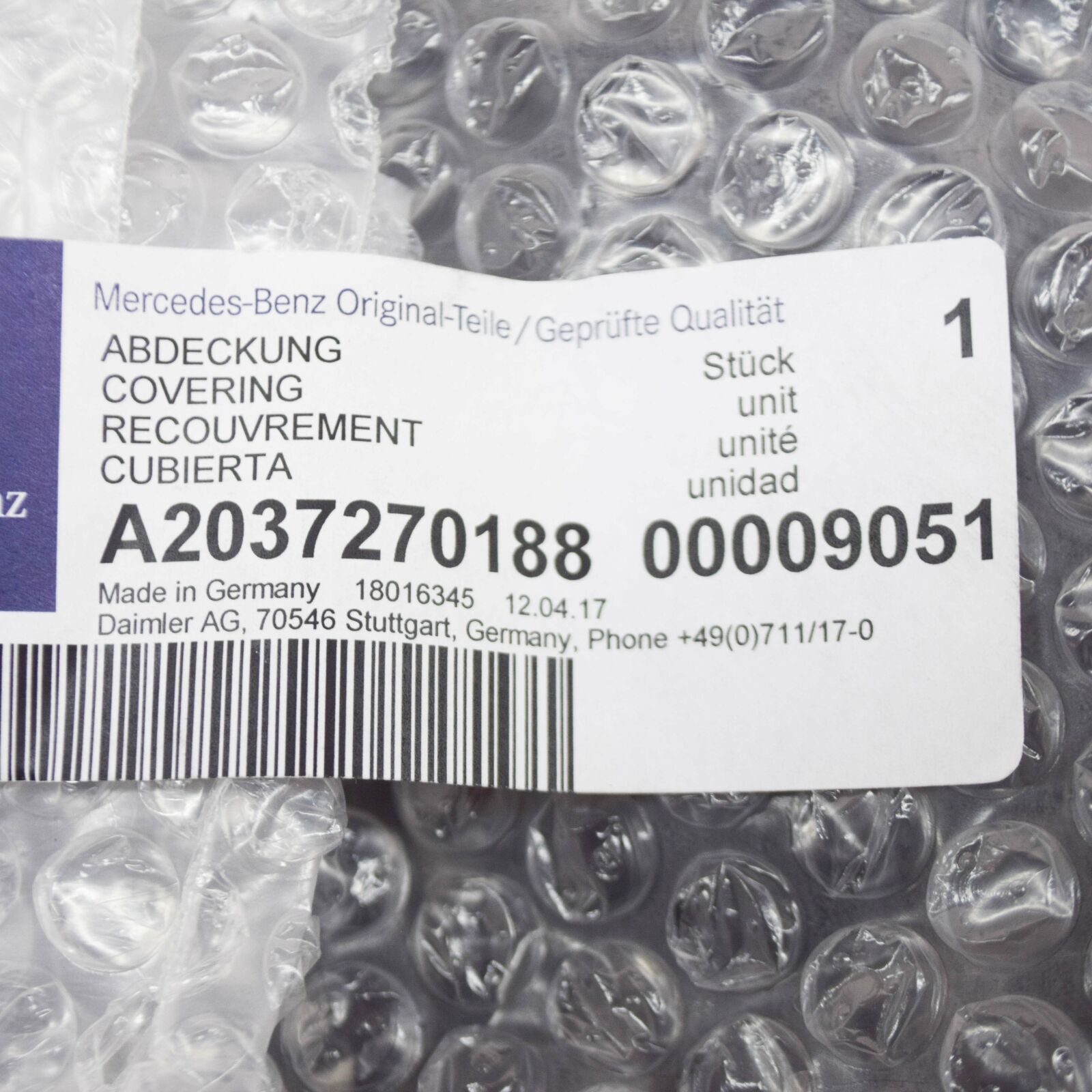 NEW MERCEDES-BENZ C W203 FRONT LEFT DOOR SPEAKER COVER A20372701889051 ORIGINAL