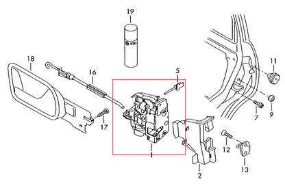 new volkswagen caddy 2k front left door lock lhd 3d1837015ap original