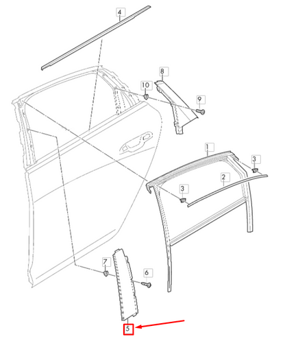 NEW AUDI A6 C8 REAR RIGHT DOOR B-PILLAR TRIM 4K0839902 ORIGINAL