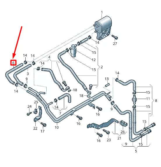 NEW VOLKSWAGEN CRAFTER 2F MK1 FUEL RETURN PIPE 2E0201219A