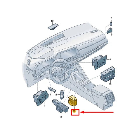 NEW VW GOLF CD MK8 PARKING BRAKE SWITCH 5H0927225UYM ORIGINAL