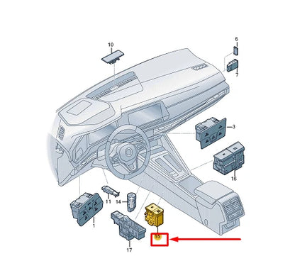 NEW VW GOLF CD MK8 PARKING BRAKE SWITCH 5H0927225UYM ORIGINAL
