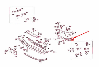 NEW MB SALOON W123 FRONT BUMPER LEFT REINFORCEMENT A1238802516 ORIGINAL
