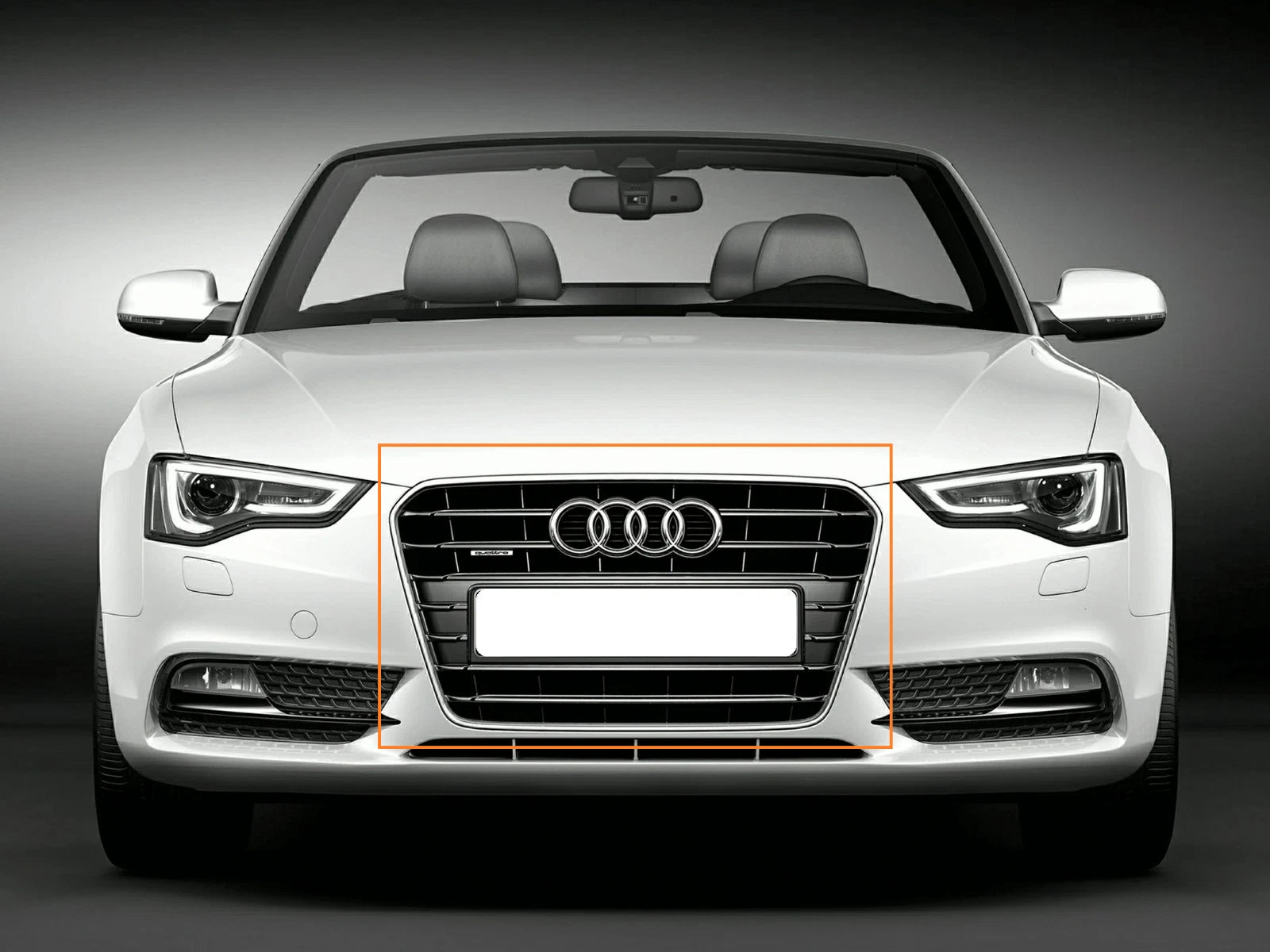 NEW AUDI A5 B8 FRONT CENTER GLOSSY BLACK/CHROME GRILLE 8T0853651KT94