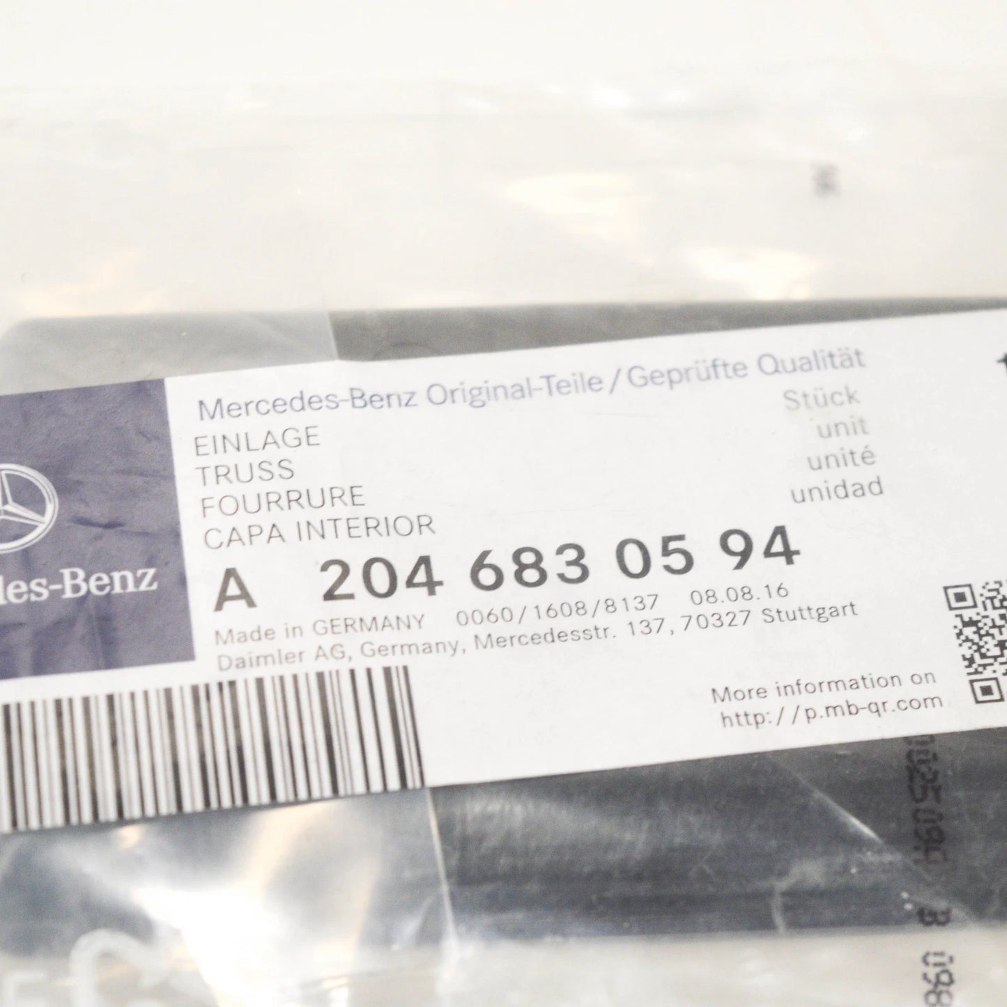 NEW MERCEDES-BENZ C-CLASS W204 ASHTRAY INSERT BLACK PAD A2046830594