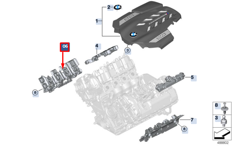 new bmw x6 g06 engine block sound insulation 11149454132 original