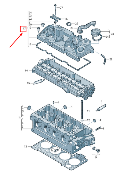 new vw touran 5t cylinder head cover 04l103469q original