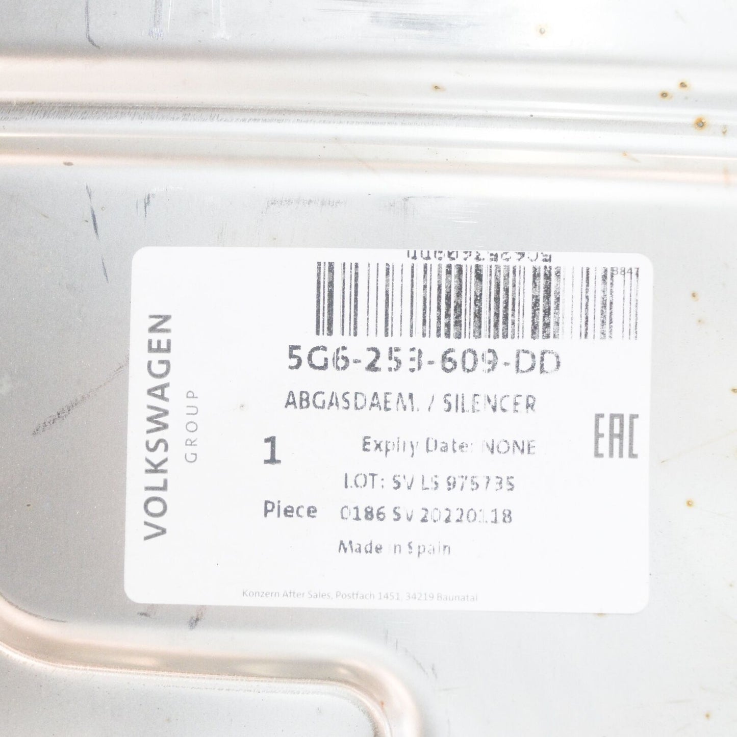 new volkswagen golf mk7 clubsport s exhaust rear silencer 5g6253609dd original