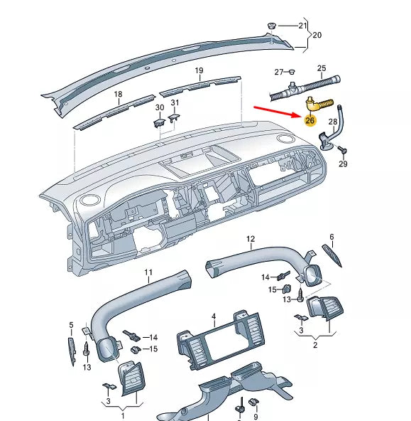NEW VW TRANSPORTER VI T6 AIR HOSE 7E0816311B