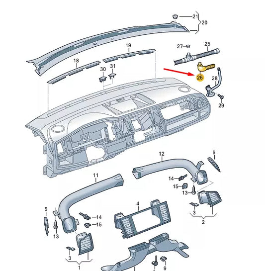 NEW VW TRANSPORTER VI T6 AIR HOSE 7E0816311B