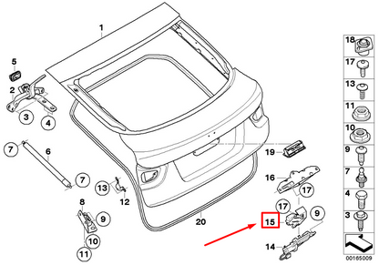 new bmw x6 e71, e72 hatch lock 7114612 51247114612 original