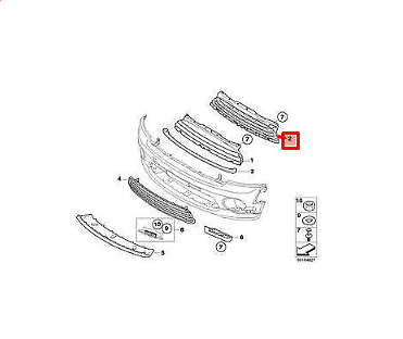 new mini clubman r55 front bumper upper radiator grille 51117188624 original