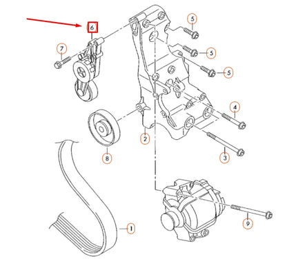 NEW AUDI A4 B7 BELT TENSIONER DAMPER 06B903133E ORIGINAL