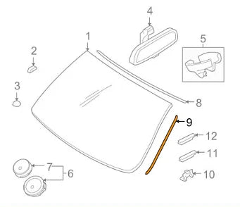 NEW BMW X6 E71 FRONT WINDSHIELD LEFT DRIP MOULDING TRIM 51317250403 ORIGINAL