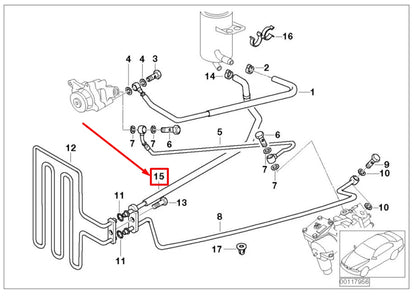 NEW BMW 5 E39 POWER STEERING HOSE 32412228868 2228868 ORIGINAL