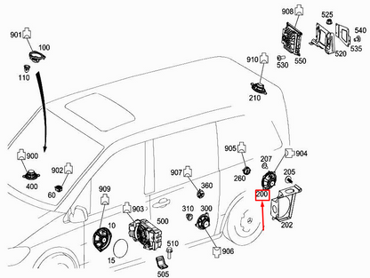 NEW MERCEDES-BENZ VITO W447 REAR SIDE PANELING SPEAKER A4478271460 ORIGINAL