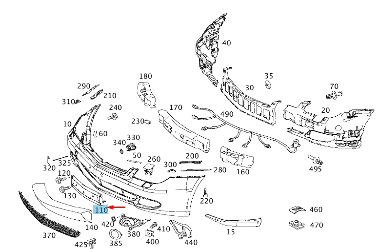 NEW MB CLS C219 FRONT LICENCE PLATE MOUNTING FACING A2198850081 ORIGINAL